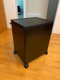 Black Metal File Cabinet/ Side Table on Caster