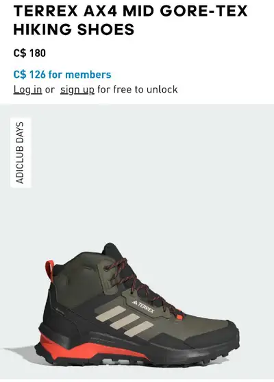 TERREX AX4 MID GORE-TEX size 7.5 Hiking boot , View more
