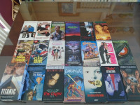 20 films VHS anglais/$20.00   ** Visionnés une seule fois **