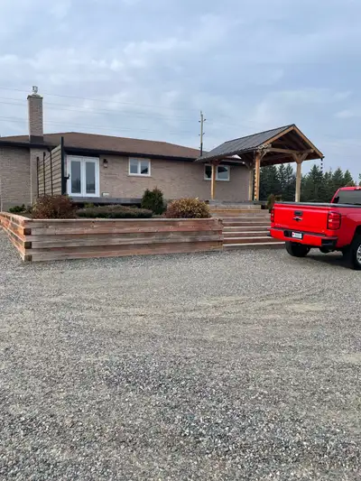 Beautiful 1200sqf main floor 2 bedroom apartment very private ,parking for two vehicles , nestled on...