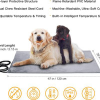 Pet Heating Pad 48 x28 In Ex-large 6 temps and timer retail $70