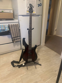 Beautiful Bass guitar w/stand strap  and Amp