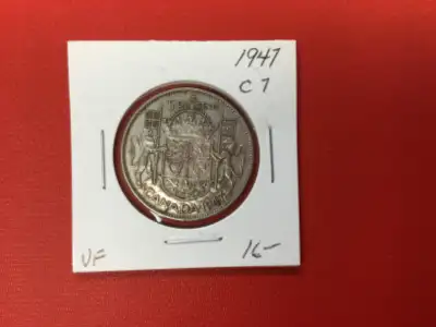 1947 Canada 50 Cents  Silver Coin, View more