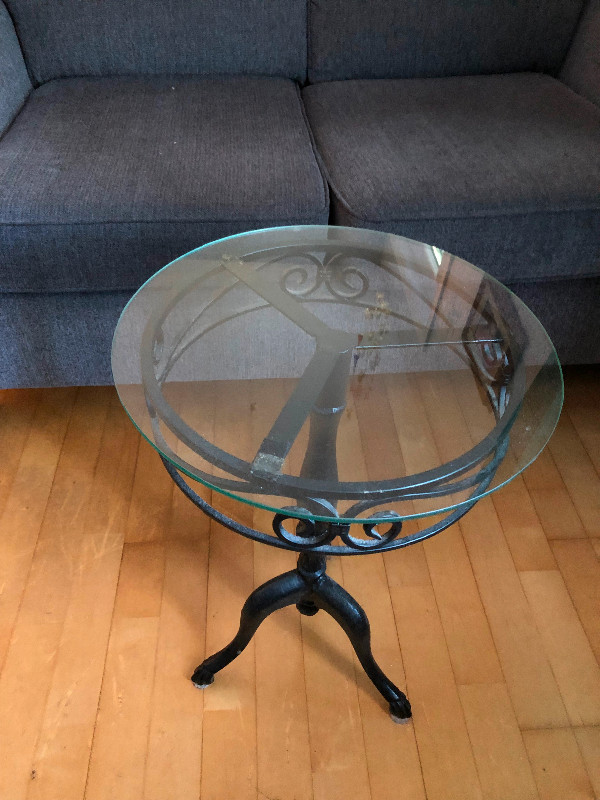 Glass / Metal end table in Other Tables in Moncton
