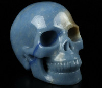 Huge 5.0" Blue Aventurine Crystal Skull! Hand carved, realistic.