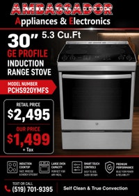 NEW 30” GE Profile Induction Slide In Range Stove (Stainless) London Ontario Preview