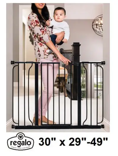 REGALO EASY STEP EXTRA WIDE METAL SAFETY GATE - 30" X 29" - 49", View more
