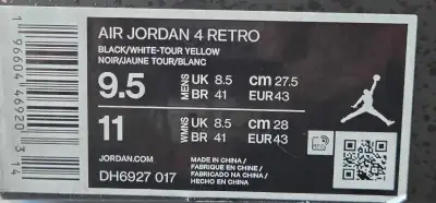 sz 9.5 Air Jordan 4 Retro Thunder w/box, View more