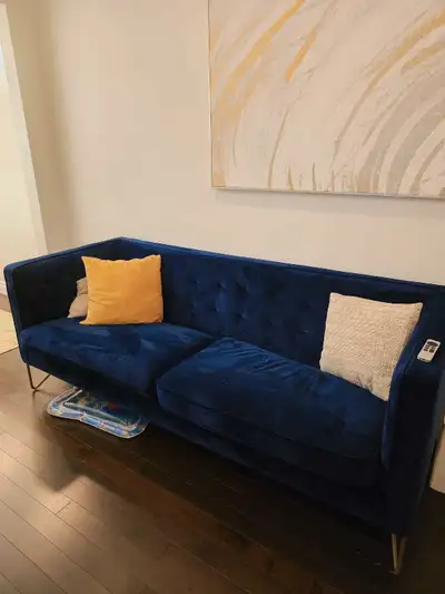 Velvet Blue Couch , View more