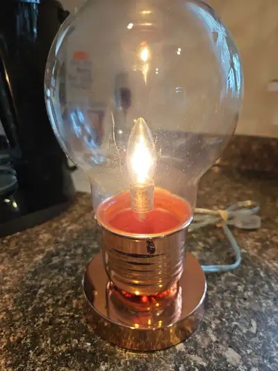 Beautiful Clear Gass Copper tone Lamp , View more