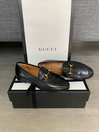 Authentic Gucci Jordaan black leather loafers - size IT 34