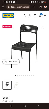 Ikea Black Adde Dining chairs