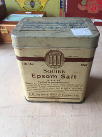 Vintage Squibb Epsom Salt Tin - Empty 1 Lb. Size