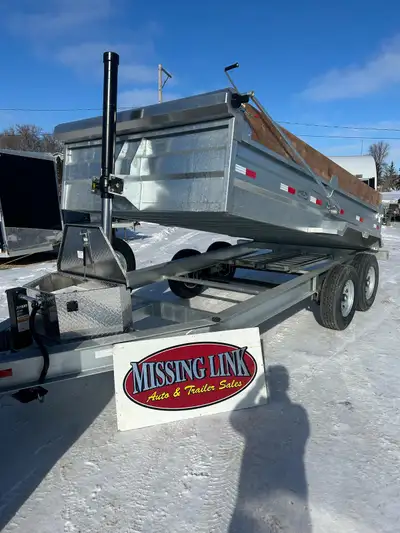 SQUIRREL CREEK 7x14 Galvanized dump trailer 2/7000 lbs axles , mounted spare tire and 14ply commerci...