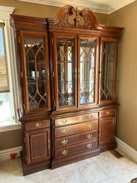 Mahogany China Cabinet with Lights