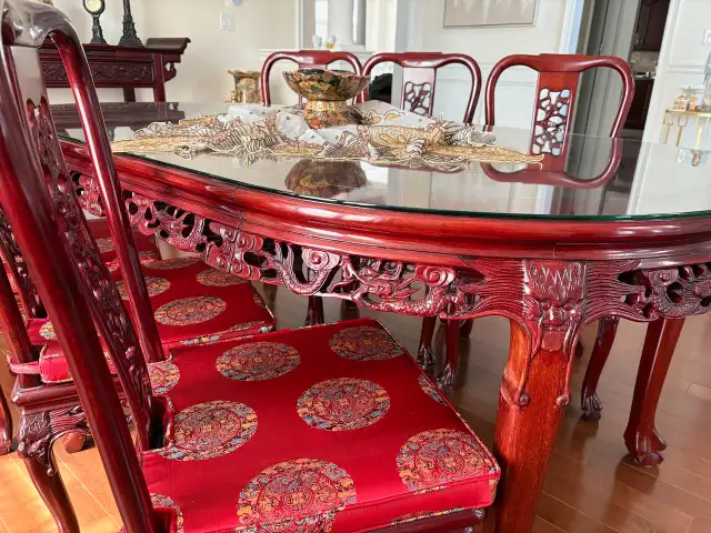 Oriental Dining Table 6-8 Seater in Top Condition63735879196803120