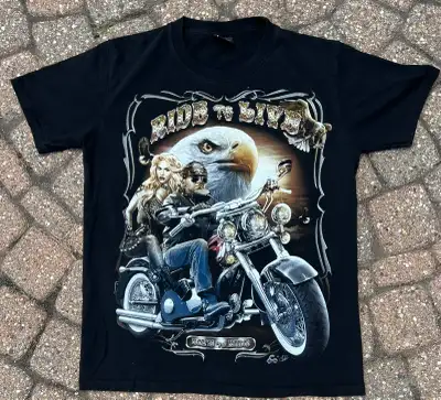 Caballo Live To Ride Biker T Shirt Men Sz M, View more