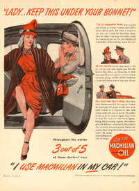 Large (10 ¼ by 14) 1947 full-page Macmillan Oil ad