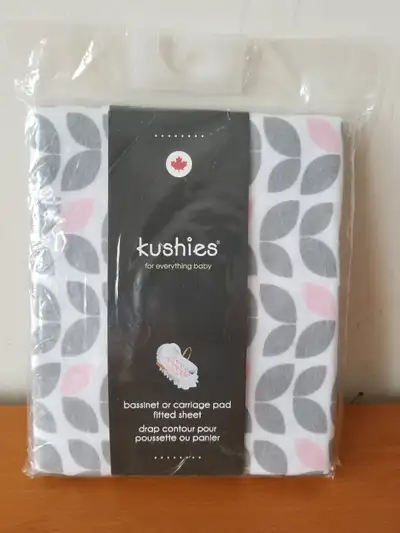 Kushies Baby Fitted Bassinet Sheet Cotton 18" x 30" Elastic Trim, View more