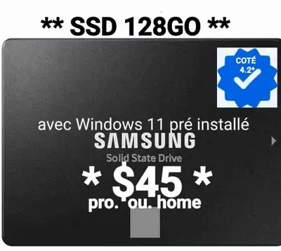 SSD DE 128GO + WINDOWS 11 PRÉ INSTALLÉ, View more