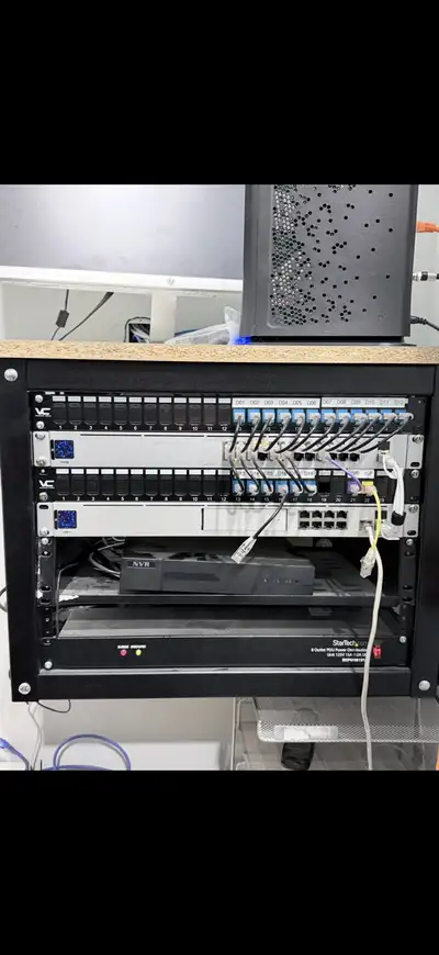Commercial Network & Security Rack Patch Panels, PoE Switch, NVR, View more