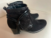 Women’s black suede dress boots (size 7-7.5)