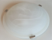 LARGE FROSTED MARBLE SHADE  GLASS CEILING LIGHT