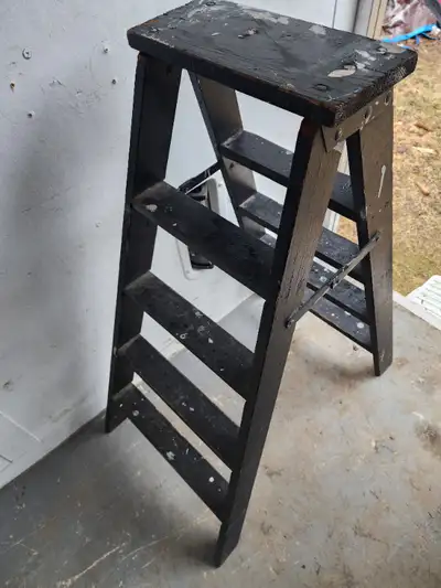 5 Step 36 Inch Small Wood Folding Ladder 3 Foot Tall/High, View more