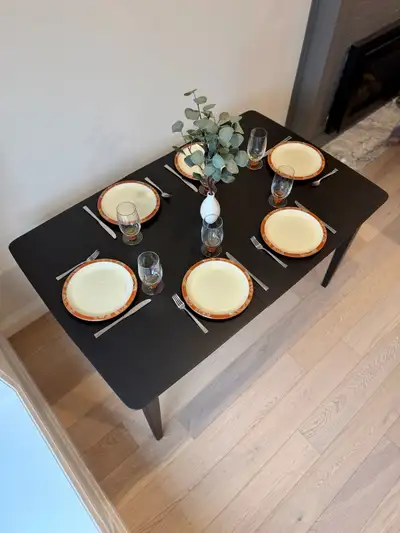 MCM Krug Solid Elm Extendable Dining Table – Ebony Finish, View more