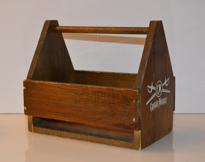 Captain Morgan Wooden Crate Brown Carrying Storage 8" x 5.5", View more