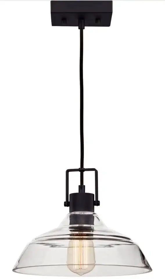 NEW GLOBE SUTTON 2-in-1 Pendant Light Fixture - Matte Black