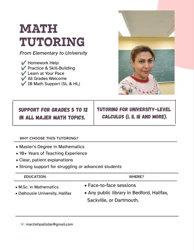 Math Tutoring Grades 5-12 & University Calculus