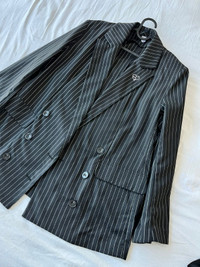 Striped Blazer Semi Formal with embroidered logo on chest
