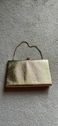 Vintage gold lame purse