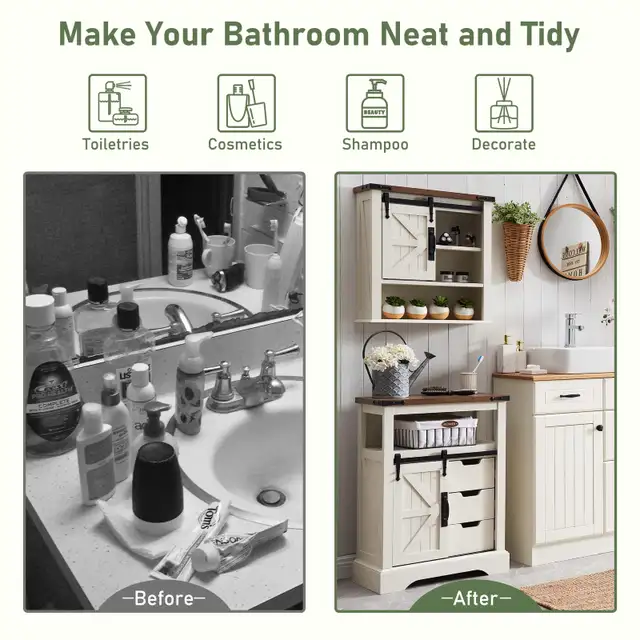 OKD Bathroom Farmhouse Medicine Cabinet w Sliding Barn Door in Cabinets & Countertops in Markham / York Region - Image 7