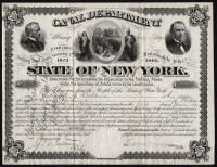 1891 State of New York, Canal Department Loan - Bond Certificate