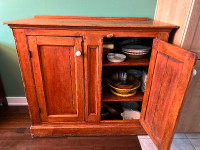 Vintage antique wood kitchen cabinet