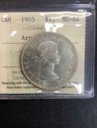 1955 Canadian     $1 silver   Arnprior coin