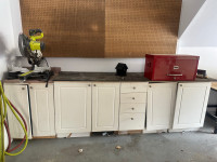 FREE old kitchen cabinets used in garage for storage 
