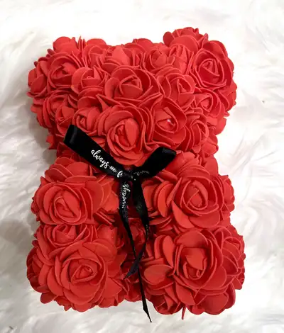 Always & Forever Flower Bear - Timeless Faux Rose Art, View more