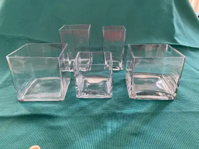 Square Shaped Glass Vases (3 available), View more