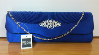 Bijoux Terner evening clutch purse blue
