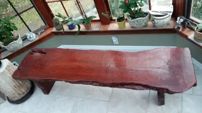 Live Edge Wood Coffee Table / Bench, View more