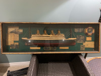  3-D Titanic display in shadow box