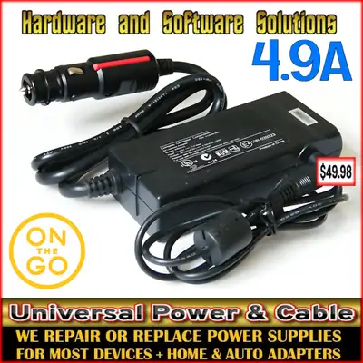 Universal Laptop Car Charger ⚡ 90W Adapter powers most notebooks, View more