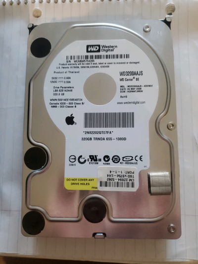 MAC hard drive 320gb for use in an iMac, View more