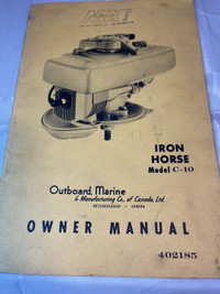 VINTAGE IRON HORSE MODEL C-10 OWNERS MANUAL#M01495