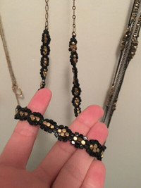 Madewell long gold & black necklace