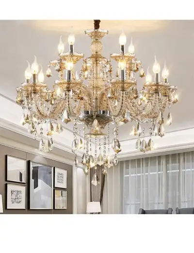 LED E12 LED 3 Brightness Cognac Color Crystal Candle Chandelier , View more