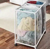 4-Wheel Laundry Basket, Storage Bin, Trolley: A Blend of Style